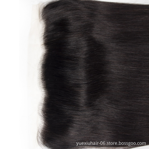 Transparent HD Lace Frontal Full Cuticle Aligned Straight Virgin Hair Pre Plucked Swiss Lace Closure Frontal for Women